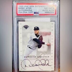 1996 Leaf DEREK JETER Autograph PSA Authenticated Rookie New York Yankees